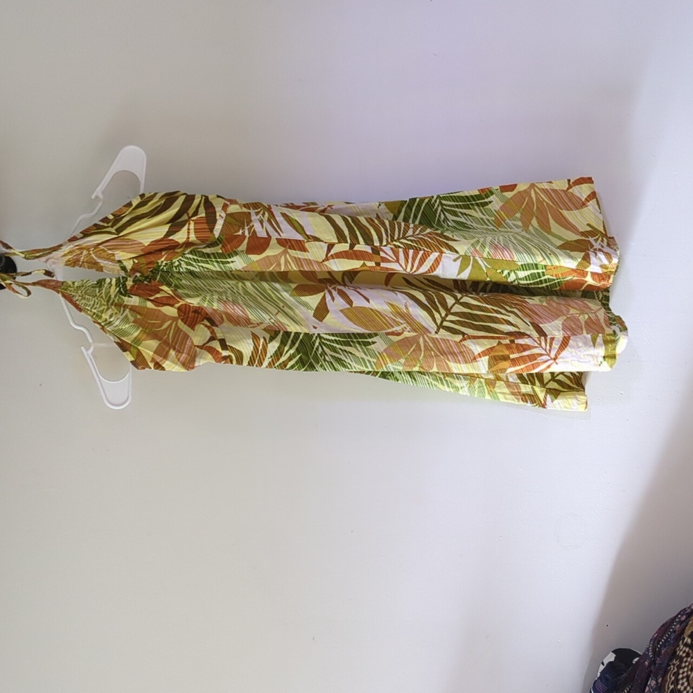 5 For $20 Tiki Palm Tropical Print Dress